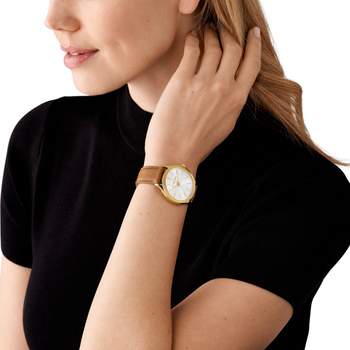 MICHAEL KORS slim runway ladies' watch brown leather strap