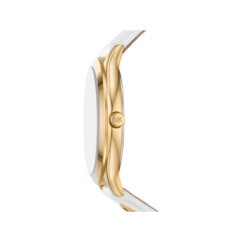 Montre MICHAEL KORS slim runway femme bracelet cuir blanc - vue 2