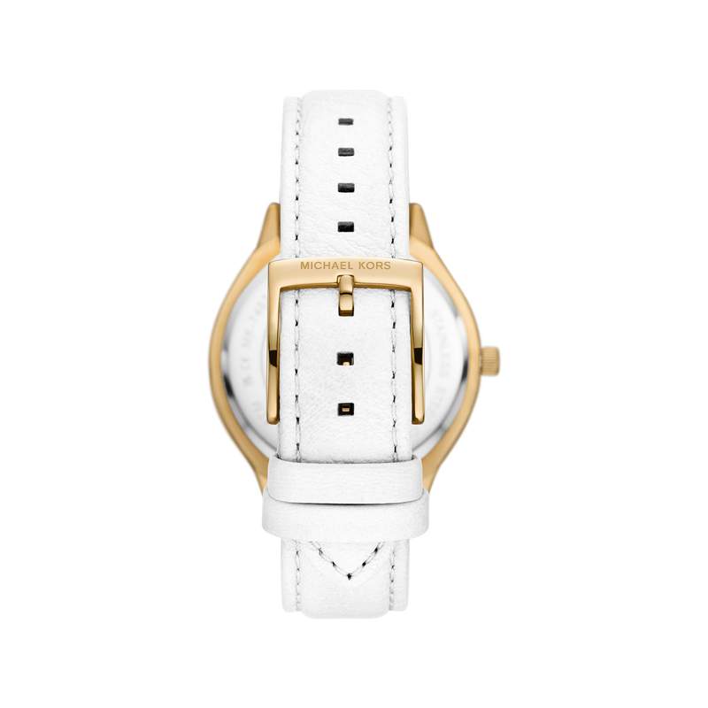 Montre MICHAEL KORS slim runway femme bracelet cuir blanc - vue 3