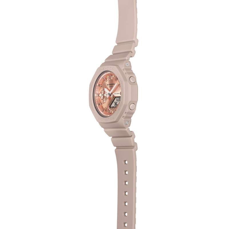 Montre CASIO G-SHOCK femme bracelet résine rose pale - vue D3