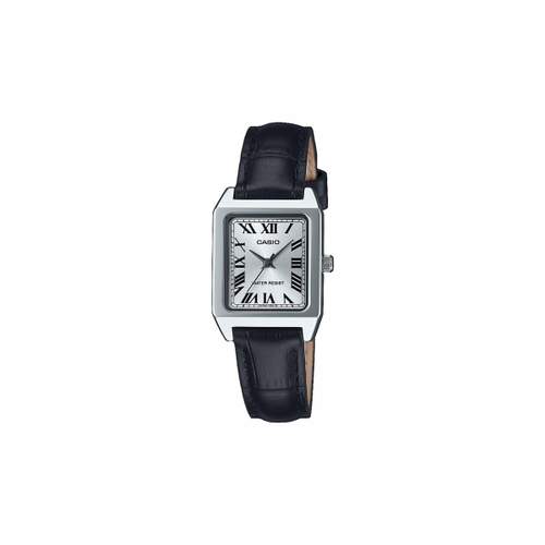 CASIO ladies' watch with black leather strap
