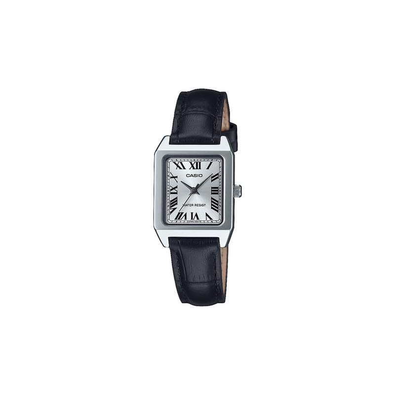 Montre CASIO femme bracelet cuir noir - vue 1