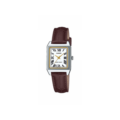 Montre CASIO HERITAGE femme bracelet cuir marron fonce