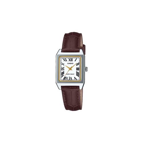 CASIO HERITAGE ladies' watch with dark brown leather strap