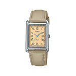 Montre CASIO femme bracelet cuir beige - vue 1
