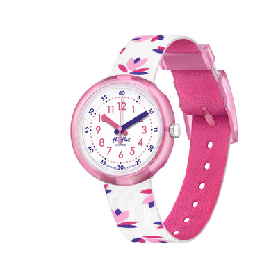 Montre FLIK FLAK MARINETTE enfant plastique biosourcé bracelet pet recyclé blanc - vue 1