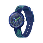 Montre Flik Flak Gameland Cyberozaurus enfant plastique biosourcé bracelet PET recyclé bleu - vue 1