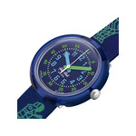 Montre Flik Flak Gameland Cyberozaurus enfant plastique biosourcé bracelet PET recyclé bleu - vue 2