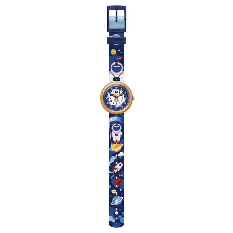 Montre FLIK FLAK ASTRODREAMS enfant plastique biosourcé bracelet pet recyclé bleu - vue D1