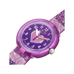 Montre Flik Flak Color my life Stripy Glitter enfant plastique biosourcé bracelet PET recyclé rose - vue 2
