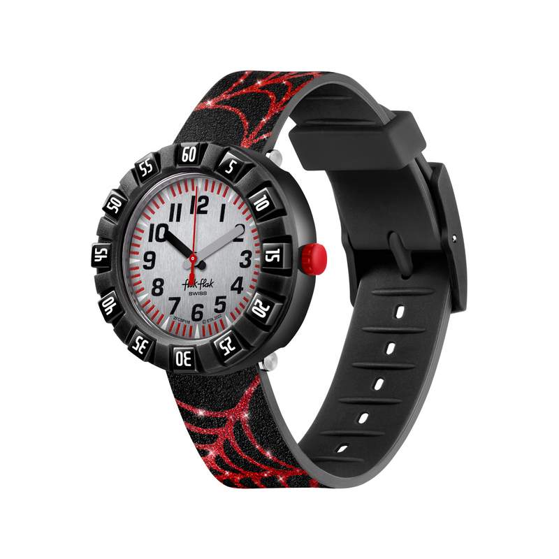 Montre Flik Flak Shine Bright Webaxus enfant plastique biosourcé bracelet silicone noir - vue 1