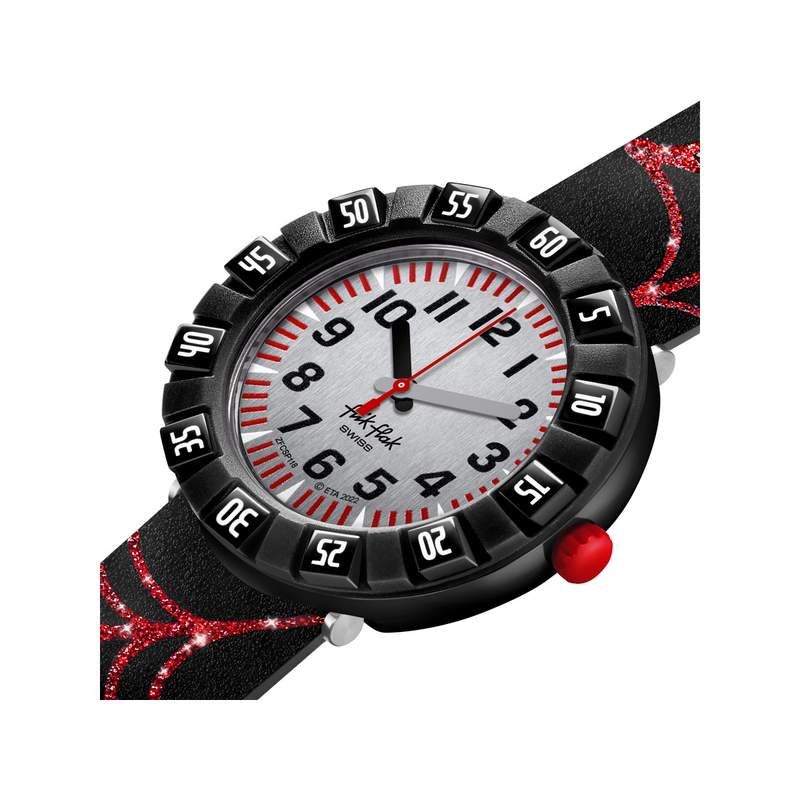 Montre Flik Flak Shine Bright Webaxus enfant plastique biosourcé bracelet silicone noir - vue 2