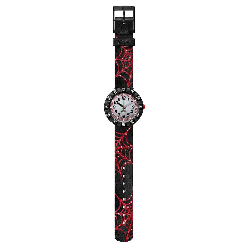 Montre Flik Flak Shine Bright Webaxus enfant plastique biosourcé bracelet silicone noir - vue D1