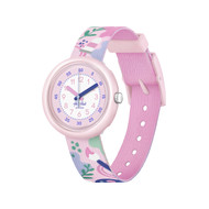 Montre Flik Flak Future dreams Art Lover enfant plastique biosourcé bracelet PET recyclé rose