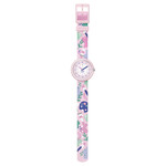 Montre Flik Flak Future dreams Art Lover enfant plastique biosourcé bracelet PET recyclé rose - vue D1