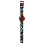 Montre Flik Flak Sport lovers Skate squad enfant plastique biosourcé bracelet PET recyclé noir - vue D1