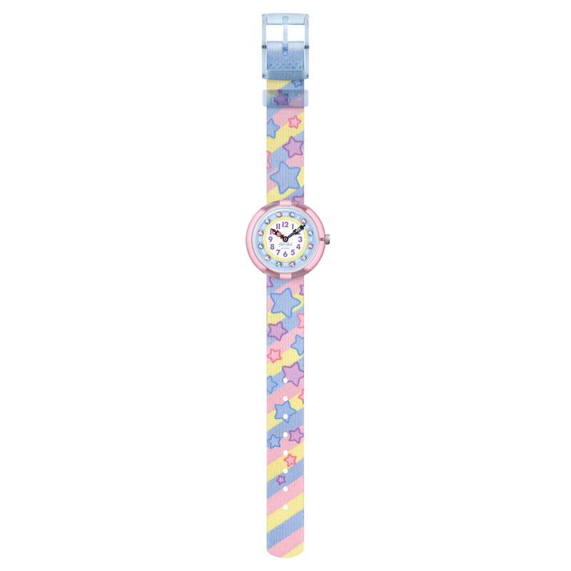 Montre FLIK FLAK STAR PARTY enfant plastique biosourcé bracelet pet recyclé bleu - vue D1