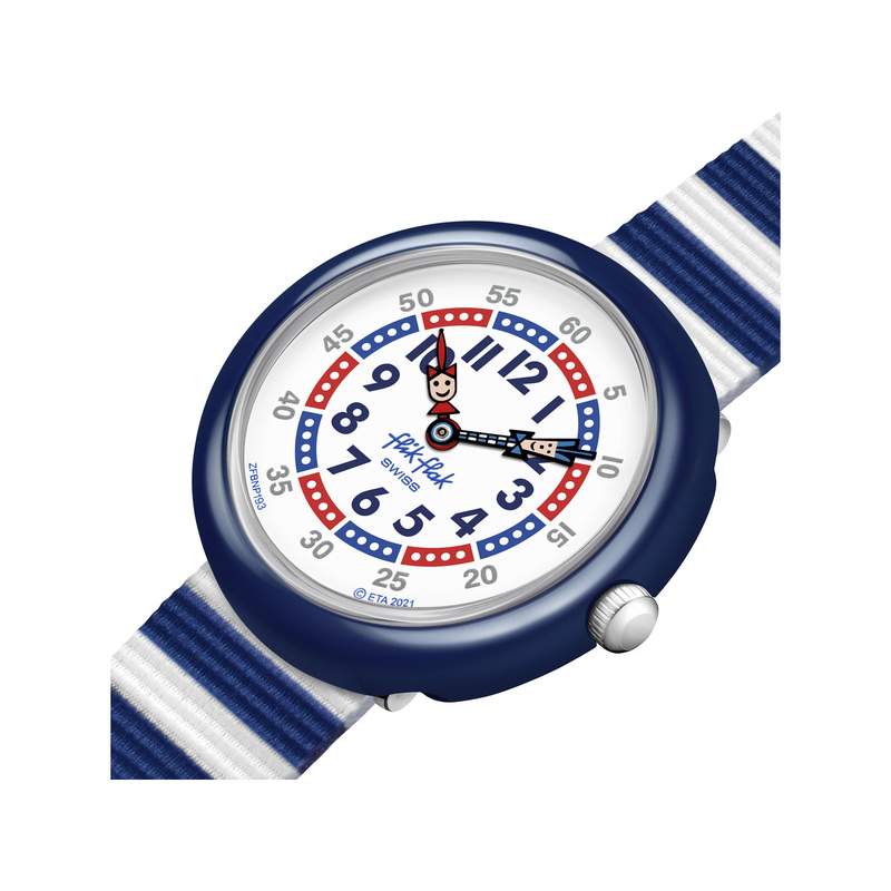 Montre Flik Flak Color my life Little boat enfant plastique biosourcé bracelet PET recyclé bleu - vue 2