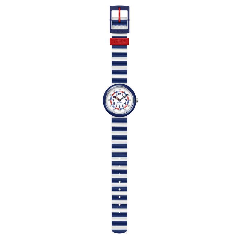 Montre Flik Flak Color my life Little boat enfant plastique biosourcé bracelet PET recyclé bleu - vue D1