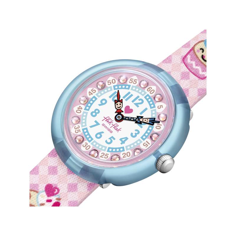 Montre FLIK FLAK Future dreams Bake it up enfant plastique biosourcé bracelet PET recyclé rose - vue 2