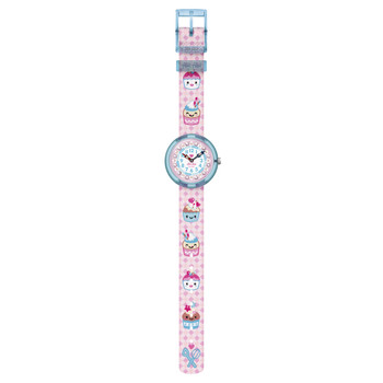Watch FLIK FLAK Future dreams Bake it up child biosourced plastic recycled PET strap pink