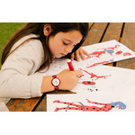 Montre Flik Flak Miraculous Ladybug et Chat noir enfant plastique biosourcé bracelet PET recyclé rouge - vue porté 1