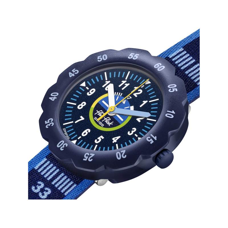 Montre Flik Flak Future dreams Take off enfant plastique biosourcé bracelet PET recyclé bleu - vue 2