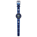 Montre Flik Flak Future dreams Take off enfant plastique biosourcé bracelet PET recyclé bleu - vue D1