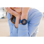 Montre Flik Flak Future dreams Take off enfant plastique biosourcé bracelet PET recyclé bleu - vue porté 1