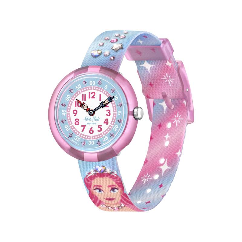 Montre Flik Flak Shine bright enfant plastique biosourcé bracelet PET recyclé rose - vue 1