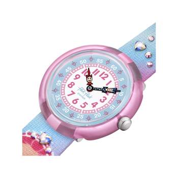 Montre Flik Flak Shine bright enfant plastique biosourcé bracelet PET recyclé rose