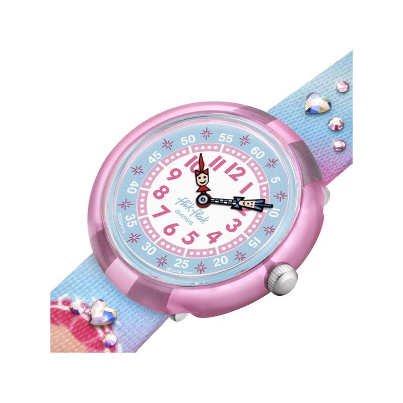 Montre Flik Flak Shine bright enfant plastique biosourcé bracelet PET recyclé rose - vue 2