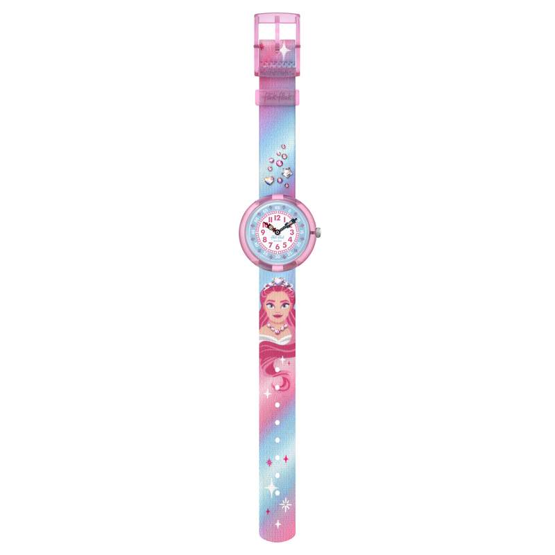 Montre Flik Flak Shine bright enfant plastique biosourcé bracelet PET recyclé rose - vue D1