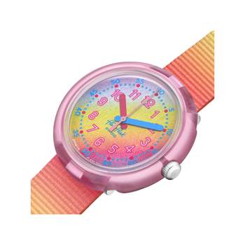 Montre Flik Flak Color my life Shades of rainbow enfant plastique biosourcé bracelet PET recyclé rose
