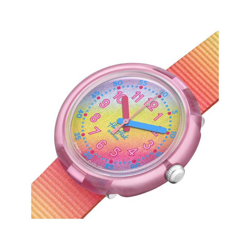 Montre Flik Flak Color my life Shades of rainbow enfant plastique biosourcé bracelet PET recyclé rose - vue 2