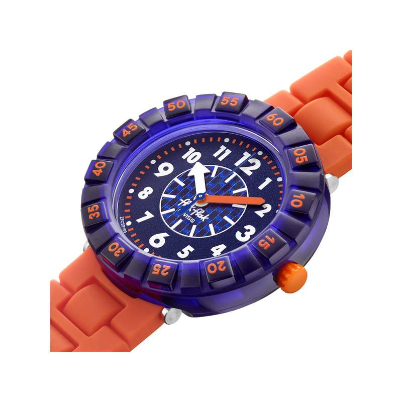 Montre Flik Flak City of life Orangebrick enfant plastique biosourcé bracelet silicone orange - vue 2