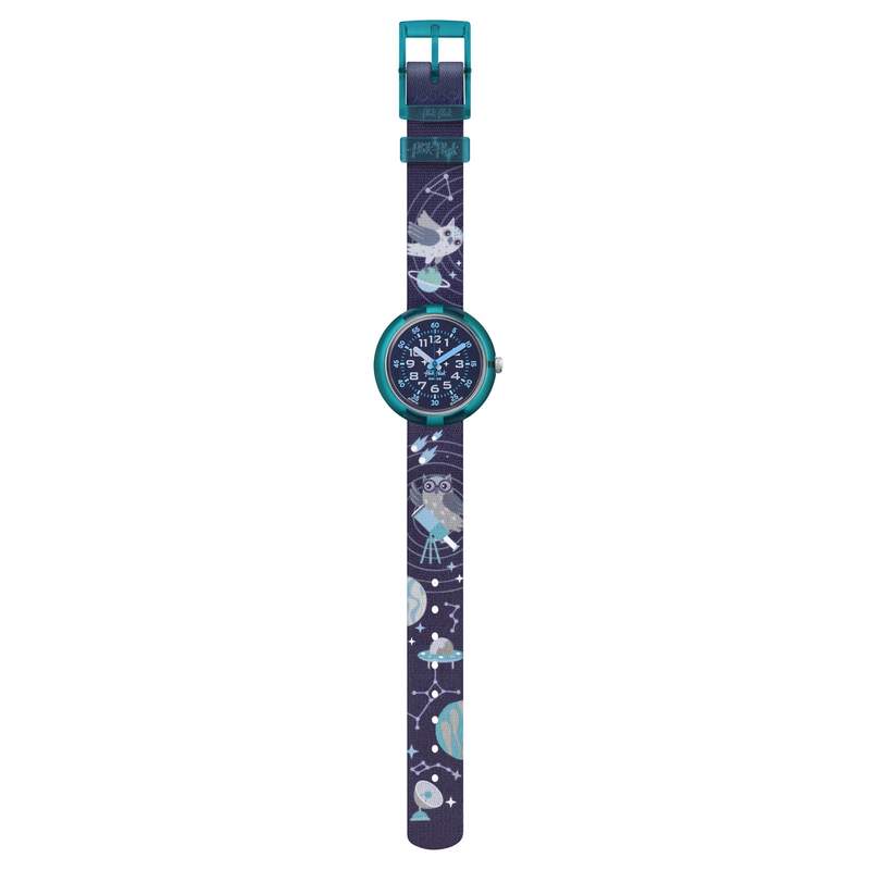 Montre Flik Flak Future dreams Take me to space enfant plastique biosourcé bracelet PET recyclé bleu - vue D1