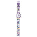 Montre Flik Flak Gameland Cloud level enfant plastique biosourcé bracelet PET recyclé violet - vue D1