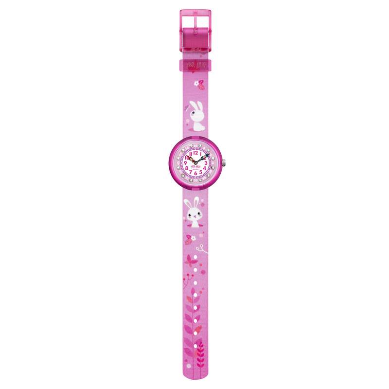 Montre Flik Flak Mystical woods So cute enfant plastique biosourcé bracelet PET recyclé rose - vue D1