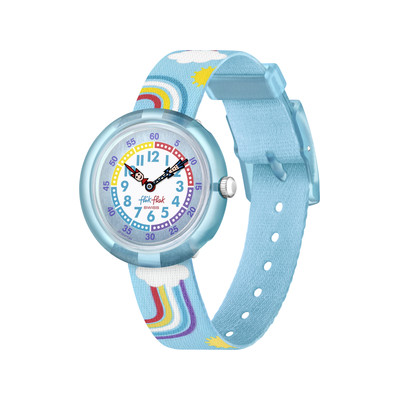 Montre Flik Flak Color my life Rainbow dreams enfant plastique biosourcé bracelet PET recyclé bleu - vue 1