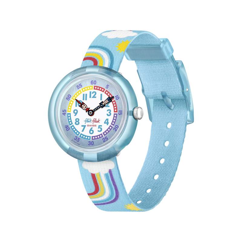 Montre Flik Flak Color my life Rainbow dreams enfant plastique biosourcé bracelet PET recyclé bleu - vue 1