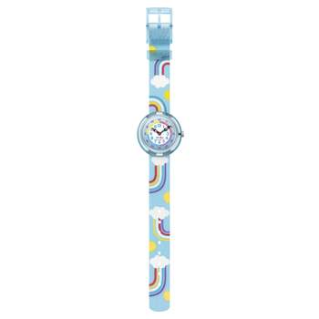 Montre Flik Flak Color my life Rainbow dreams enfant plastique biosourcé bracelet PET recyclé bleu