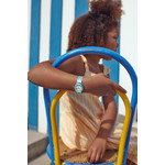 Montre Flik Flak Color my life Rainbow dreams enfant plastique biosourcé bracelet PET recyclé bleu - vue porté 1