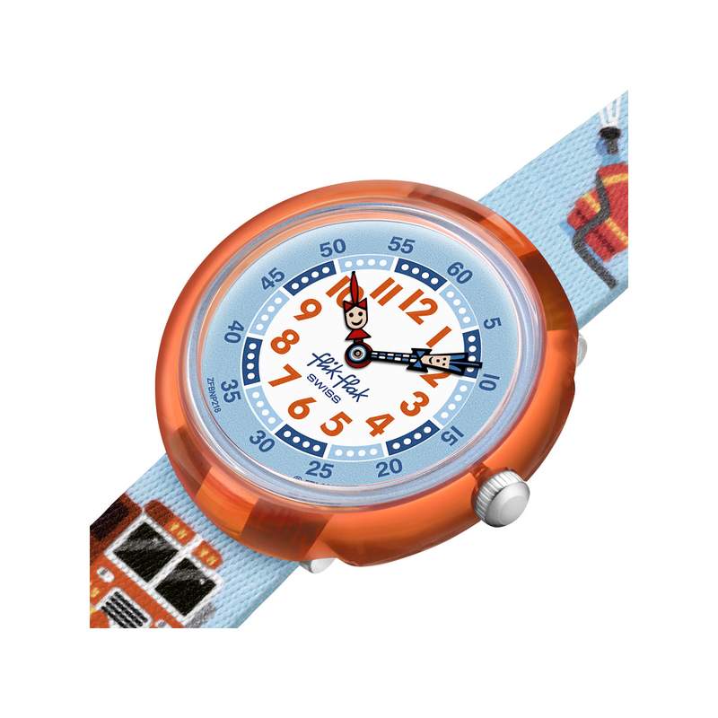 Montre Flik Flak Future dreams Fire stopper enfant plastique biosourcé bracelet PET recyclé bleu - vue 2