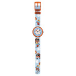 Montre Flik Flak Future dreams Fire stopper enfant plastique biosourcé bracelet PET recyclé bleu - vue D1