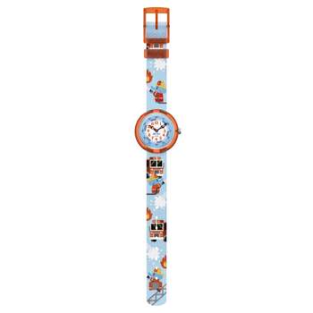Montre Flik Flak Future dreams Fire stopper enfant plastique biosourcé bracelet PET recyclé bleu