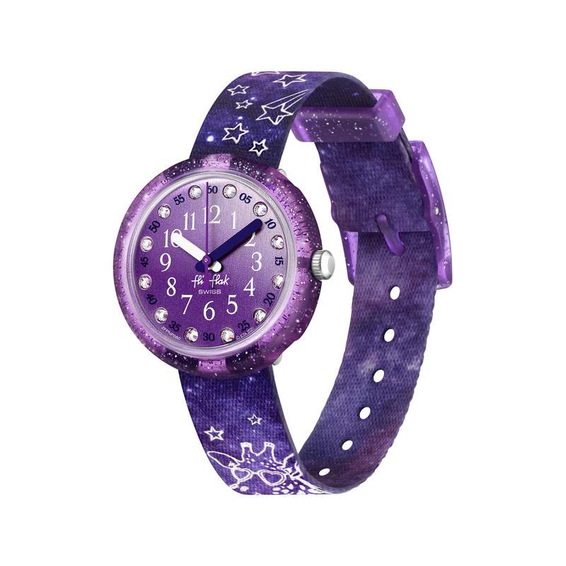 Montre Flik Flak  goes wild enfant plastique biosourcé bracelet PET recyclé violet - vue 1