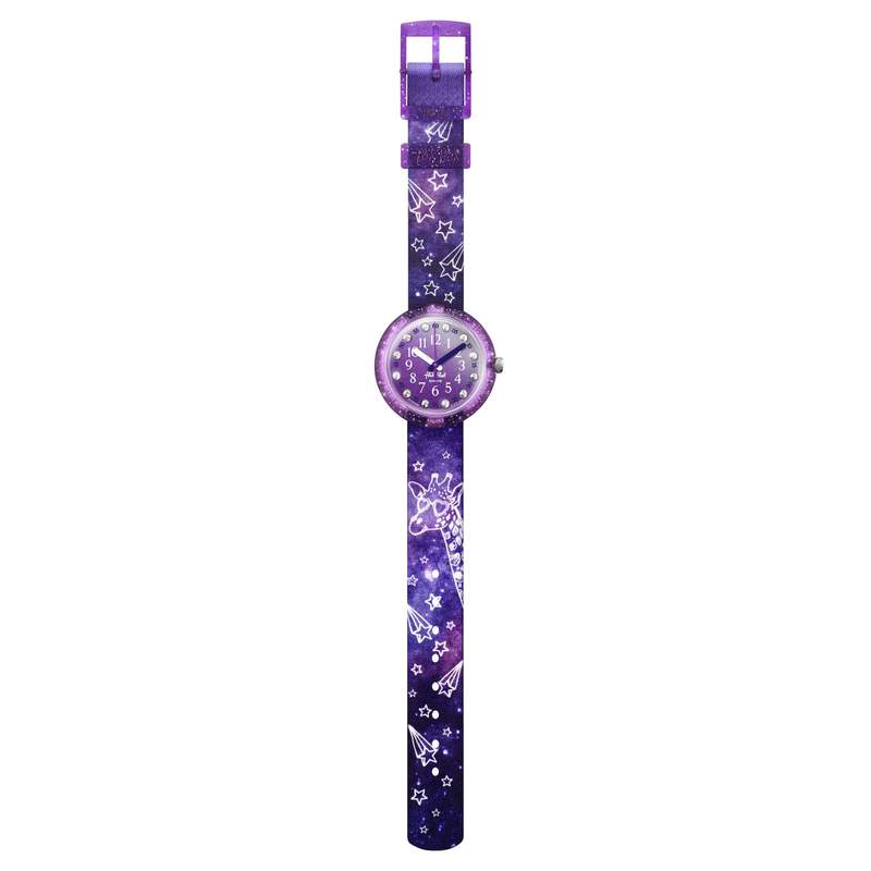 Montre Flik Flak  goes wild enfant plastique biosourcé bracelet PET recyclé violet - vue D1