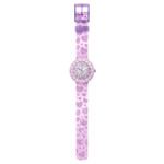 Montre Flik Flak Shine bright Lovaxus enfant plastique biosourcé bracelet silicone rose - vue D1
