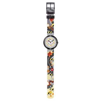 Montre Flik Flak Future dreams Build it up enfant plastique biosourcé bracelet PET recyclé gris